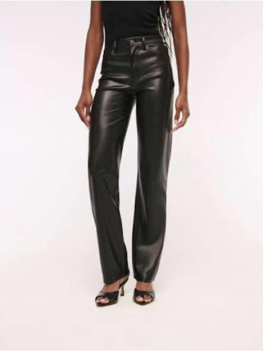 Abercrombie & Fitch Black Faux Leather Ultra High Rise Jeans